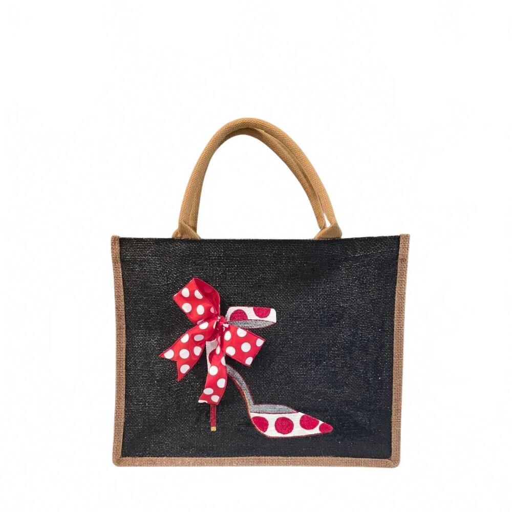 NEW DANA'S UNCOMMON GLASS women's runway stiletto luxe tote bag in black